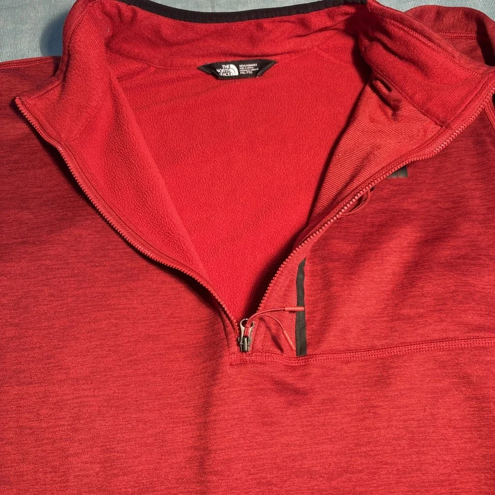 The North Face Borod 1/4 Zip Fleece Pullover Red Heather NF0A3SO7 Mens XXL